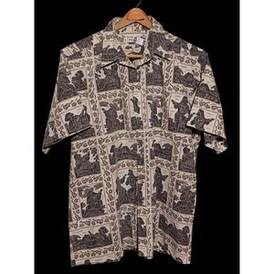 Reyn Spooner Detrich Varez Shirt Mens XXL Fish Tribal Natives Ahi Popover Aloha